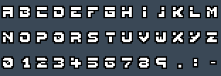 08x08 F4: A to Z and 0 to 9 as they appear on the OSD