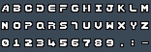 08x08 F6: A to Z and 0 to 9 as they appear on the OSD