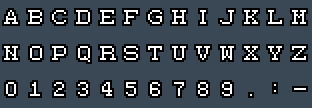 ArtosSerif: A to Z and 0 to 9 as they appear on the OSD