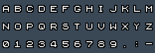 Chroma48Medium: A to Z and 0 to 9 as they appear on the OSD