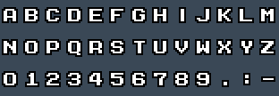 SaikyoSansBold: A to Z and 0 to 9 as they appear on the OSD