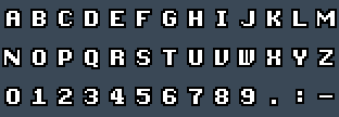 TorusSansBold: A to Z and 0 to 9 as they appear on the OSD