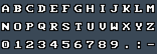 AMI EGA 8x8: A to Z and 0 to 9 as they appear on the OSD