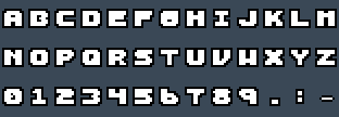 Analog Font 1: A to Z and 0 to 9 as they appear on the OSD