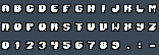 Andromeda Font 4: A to Z and 0 to 9 as they appear on the OSD