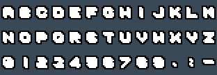 Arkarea Font1: A to Z and 0 to 9 as they appear on the OSD