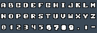 Art Of Fighting2 Font 4: A to Z and 0 to 9 as they appear on the OSD
