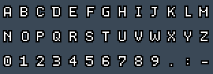 ASCII Regular: A to Z and 0 to 9 as they appear on the OSD