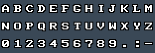 ATI 8x8: A to Z and 0 to 9 as they appear on the OSD
