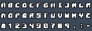Balance Font: A to Z and 0 to 9 as they appear on the OSD