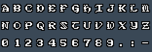 EagleSpCGA Alt3: A to Z and 0 to 9 as they appear on the OSD