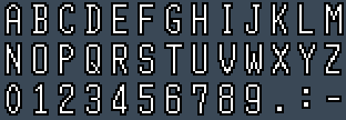FMTowns re. 8x16: A to Z and 0 to 9 as they appear on the OSD