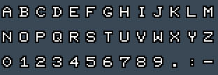 FMTowns re. 8x8: A to Z and 0 to 9 as they appear on the OSD