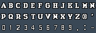Font0: A to Z and 0 to 9 as they appear on the OSD
