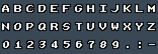 Cursive2: A to Z and 0 to 9 as they appear on the OSD