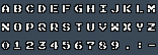 KageStencil: A to Z and 0 to 9 as they appear on the OSD