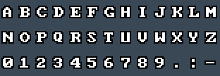 IBM CGA: A to Z and 0 to 9 as they appear on the OSD