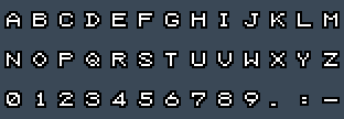 NEC APC3 8x8: A to Z and 0 to 9 as they appear on the OSD