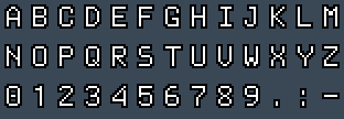 OlivettiThin 8x14: A to Z and 0 to 9 as they appear on the OSD