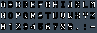 OlivettiThin 8x16: A to Z and 0 to 9 as they appear on the OSD