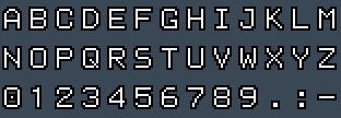 OlivettiThin 9x14: A to Z and 0 to 9 as they appear on the OSD
