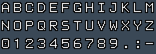 OlivettiThin 9x16: A to Z and 0 to 9 as they appear on the OSD