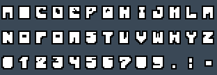 Oxygene Font: A to Z and 0 to 9 as they appear on the OSD