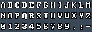PhoenixEGA 8x14: A to Z and 0 to 9 as they appear on the OSD