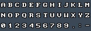 PhoenixEGA 8x8: A to Z and 0 to 9 as they appear on the OSD