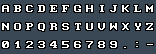 PhoenixVGA 8x8: A to Z and 0 to 9 as they appear on the OSD