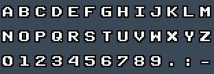 Public Pixel: A to Z and 0 to 9 as they appear on the OSD