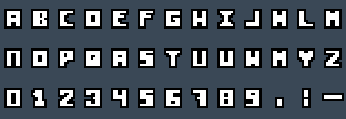 Slaine Cadre Invers Font: A to Z and 0 to 9 as they appear on the OSD