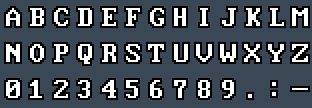STB AutoEGA 9x14: A to Z and 0 to 9 as they appear on the OSD
