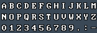 Tandy1K-II Mono: A to Z and 0 to 9 as they appear on the OSD