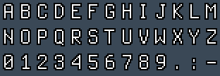 Terminus 16: A to Z and 0 to 9 as they appear on the OSD