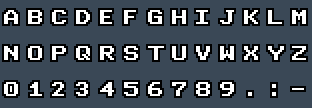 ToshibaSat 8x8: A to Z and 0 to 9 as they appear on the OSD