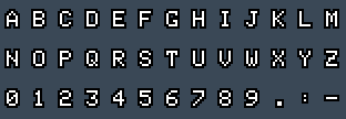 TsengEVA 132 6x8: A to Z and 0 to 9 as they appear on the OSD