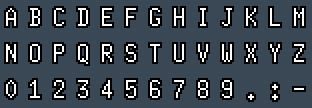 X11 UCS 6x13: A to Z and 0 to 9 as they appear on the OSD